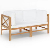 Detailed information about the product 2-seater Garden Bench With Cream Cushions Solid Teak Wood