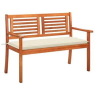 Detailed information about the product 2-Seater Garden Bench with Cushion 120 cm Solid Eucalyptus Wood