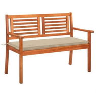 Detailed information about the product 2-Seater Garden Bench with Cushion 120 cm Solid Eucalyptus Wood