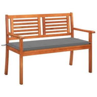 Detailed information about the product 2-Seater Garden Bench with Cushion 120 cm Solid Eucalyptus Wood