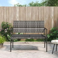 Detailed information about the product 2-Seater Garden Bench With Cushion Grey Poly Rattan