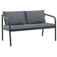 Detailed information about the product 2 Seater Garden Bench With Cushions Grey Aluminium