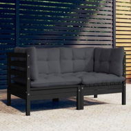 Detailed information about the product 2-Seater Garden Sofa With Anthracite Cushions Solid Wood Pine