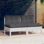 Detailed information about the product 2-Seater Garden Sofa with Anthracite Cushions Solid Wood Pine