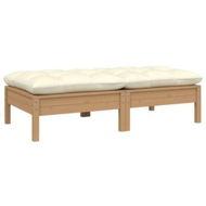 Detailed information about the product 2-Seater Garden Sofa With Cream Cushions Solid Pinewood