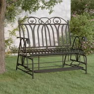 Detailed information about the product 2-Seater Glider Bench 114 cm Black Steel