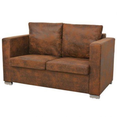 2-Seater Sofa 137x73x82 Cm Artificial Suede Leather