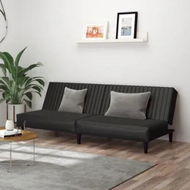 Detailed information about the product 2-Seater Sofa Bed Black Faux Leather