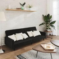 Detailed information about the product 2-Seater Sofa Bed Black Velvet