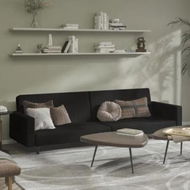 Detailed information about the product 2-Seater Sofa Bed Black Velvet