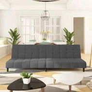 Detailed information about the product 2-Seater Sofa Bed Dark Grey Velvet