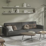 Detailed information about the product 2-Seater Sofa Bed Dark Grey Velvet