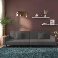 Detailed information about the product 2-Seater Sofa Bed with Two Pillows Dark Grey Velvet