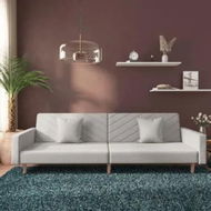 Detailed information about the product 2-Seater Sofa Bed with Two Pillows Light Grey Fabric