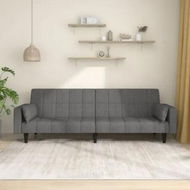 Detailed information about the product 2-Seater Sofa Bed with Two Pillows Light Grey Fabric