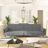 Detailed information about the product 2-Seater Sofa Bed with Two Pillows Light Grey Velvet