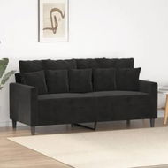 Detailed information about the product 2-Seater Sofa Black 140 cm Velvet