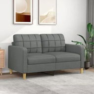 Detailed information about the product 2-Seater Sofa Dark Grey 140 cm Fabric