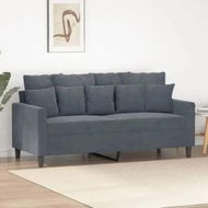 Detailed information about the product 2-Seater Sofa Dark Grey 140 cm Velvet