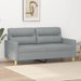 2-Seater Sofa Light Grey 140 cm Fabric. Available at Crazy Sales for $249.95
