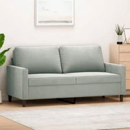 Detailed information about the product 2-Seater Sofa Light Grey 140 cm Velvet