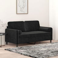 Detailed information about the product 2-Seater Sofa with Throw Pillows Black 140 cm Velvet