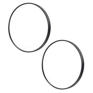 Detailed information about the product 2 Set Wall Mirror Round Aluminum Frame Bathroom 70cm BLACK