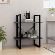 Detailed information about the product 2-Tier Book Cabinet Grey 60x30x70 Cm Solid Pine Wood