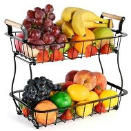 Detailed information about the product 2-Tier Countertop Fruit Basket For Kitchen Vegetable Fruits Basket Bowl Stand Metal Rectangle Wire Basket Storage Holder For Fruits Veggies Bread Snacks Kitchen Organizer (Black).