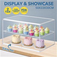 Detailed information about the product 2 Tier Cupcake Cabinet Display Shelf Unit Acrylic Cake Bakery Case Stand Model Donut Pastry Toy Showcase 5mm Thick Transparent
