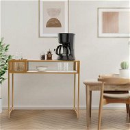 Detailed information about the product 2-tier Faux Marble Sofa Table With Open Shelf For Living Room