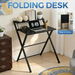 2-Tier Folding Table Office Work Study Computer Laptop Desk Storage Corner Shelf Foldaway Collapsible Coffee Writing Small Space Saver Black 70x79.5cm. Available at Crazy Sales for $79.98