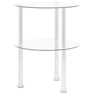 Detailed information about the product 2-Tier Side Table Transparent 38 Cm Tempered Glass