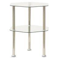 Detailed information about the product 2-Tier Side Table Transparent 38x38x50 cm Tempered Glass