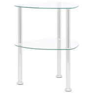 Detailed information about the product 2-Tier Side Table Transparent 38x38x50 cm Tempered Glass