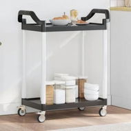 Detailed information about the product 2-Tier Trolley Black 81x41x92 cm Aluminium