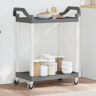 Detailed information about the product 2-Tier Trolley Grey 81x41x92 cm Aluminium