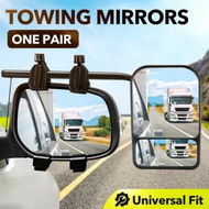 Detailed information about the product 2 Towing Mirrors Car Safety Convex Flat Mirror Clipon Caravan Side 4X4 Trailer Fit Offroad Camper Travel RV Truck Vehicle