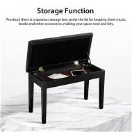 Detailed information about the product 2-User PU Leather Thick Sponge Padded Wooden Piano Bench Stool With Storage.