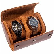 Detailed information about the product 2 Watch Case for Men and Women, Watch Roll Travel Case - Storage Organizer and Display(Dark Brown)
