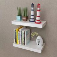 Detailed information about the product 2 White MDF Floating Wall Display Shelves Book/DVD Storage