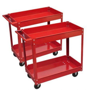 2 X Workshop Tool Trolley 100 Kg 2 Shelves