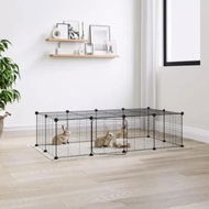 Detailed information about the product 20-Panel Pet Cage with Door Black 35x35 cm Steel