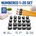 20 Pcs 1-20 Number Pencil Toppers, Reusable Student Number Tracking Labels for Teachers, Classroom Organizer School Stationery (Black). Available at Crazy Sales for $14.99