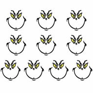 Detailed information about the product 20 PCS Christmas Decorations Stickers, Yellow and Green Eyes Face Decals for Ornaments, Waterproof Vinyl Sticker for The Home, Christmas Balls