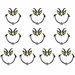 20 PCS Christmas Decorations Stickers, Yellow and Green Eyes Face Decals for Ornaments, Waterproof Vinyl Sticker for The Home, Christmas Balls. Available at Crazy Sales for $12.95