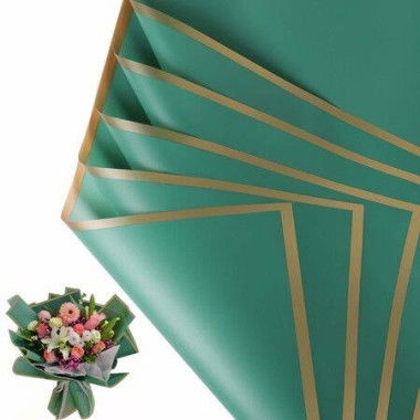 20 Sheets Flower Wrapping Paper - Waterproof Floral Bouquet Wrapping Paper,Florist Supplies Packaging Paper for Wedding Birthday Gift DIY (Green)