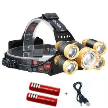 20,000 Lumen LED T6 Headlamp with 4 Modes, Zoomable and Rechargeable Perfect for Camping and Hunting