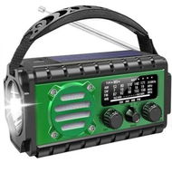 Detailed information about the product 20000mWh Emergency Radio, Portable Hand Crank SW/AM/FM Survival Radio with Fast Charge Rechargeable Solar Battery, Flashlight for Outdoor Home (Green)