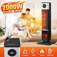 Detailed information about the product 2000W Electric Heater Tower Energy Efficient Space Portable Indoor Fireplace Instant Warmer Oscillating Cooling Fan Bedroom Remote Maxkon